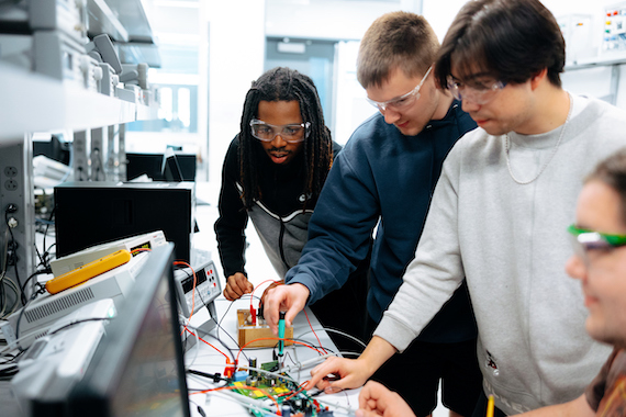 Group of student working on an engineering project