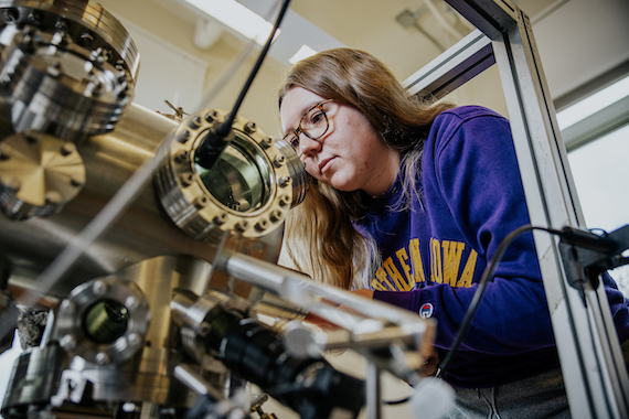 Student in an engineering lab