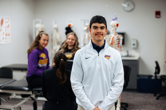 Kinesiology student in a lab