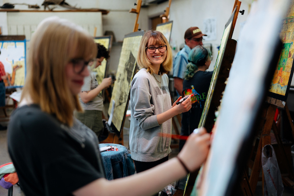 Art student in a studio
