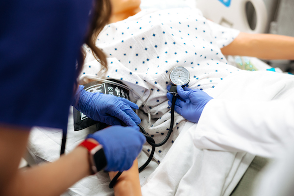 Up close shot of a nursing dummy