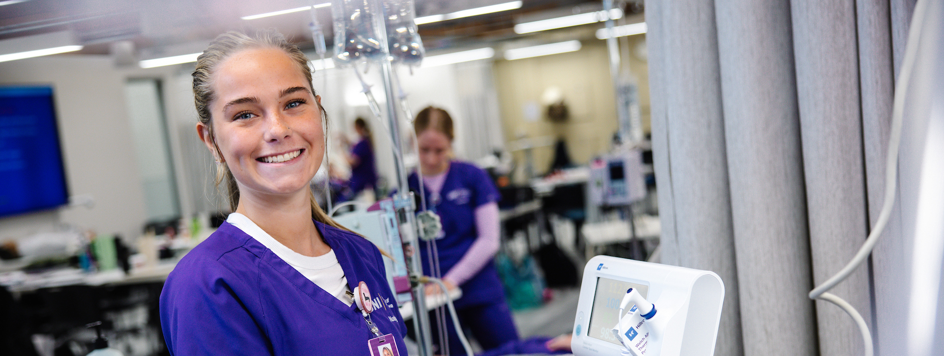Nursing student in the new on-campus lab