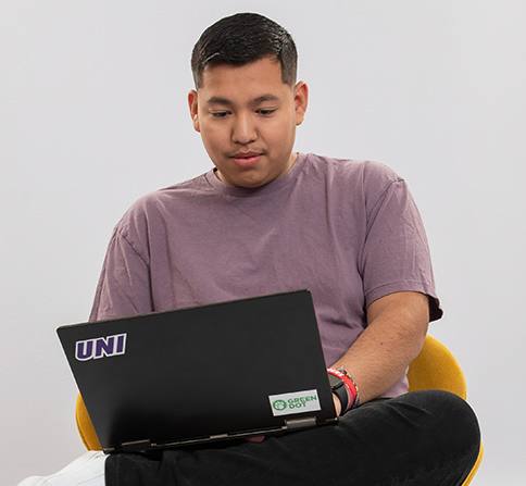 online student studying on a laptop