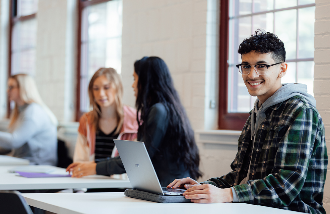 student with a laptop 